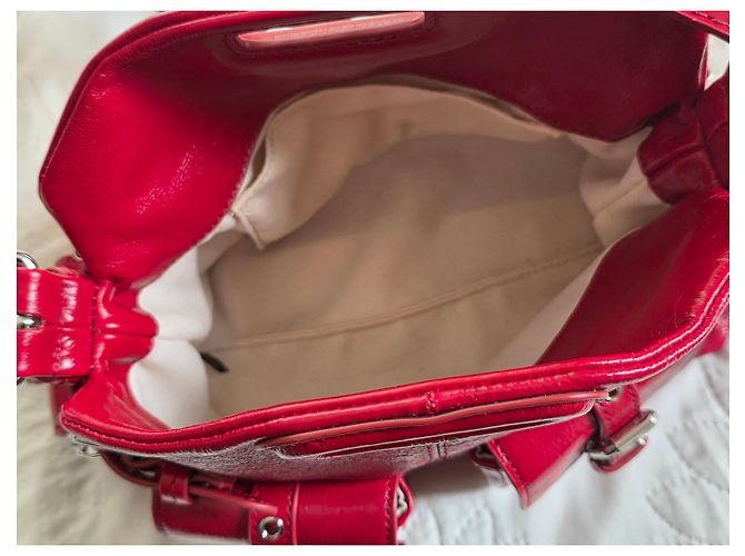 Maje Borsa Miss M Cargo in pelle craquelé rossa Rosso - vista 10