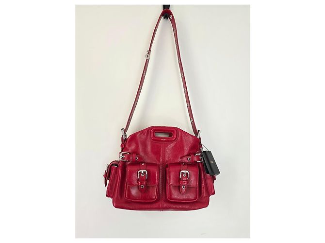 Maje Borsa Miss M Cargo in pelle craquelé rossa Rosso - vista 12