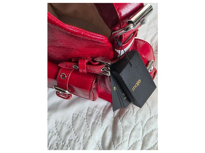 Maje Borsa Miss M Cargo in pelle craquelé rossa Rosso - vista 13