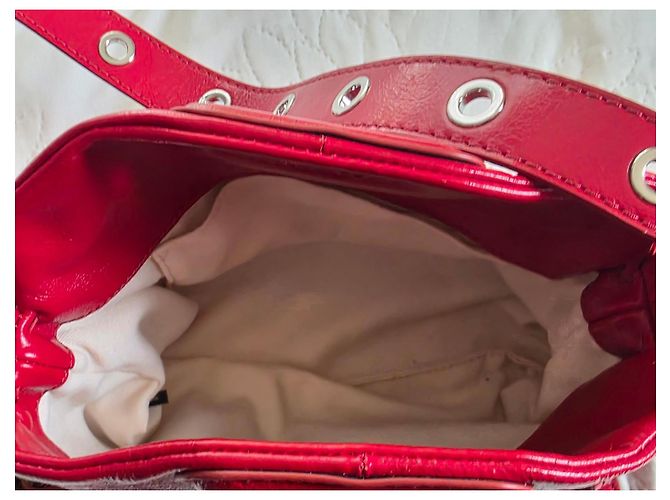 Maje Borsa Miss M Cargo in pelle craquelé rossa Rosso - vista 14