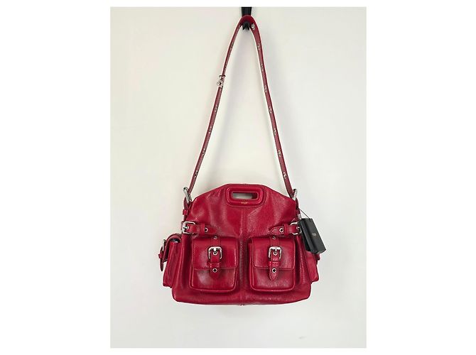 Maje Borsa Miss M Cargo in pelle craquelé rossa Rosso - vista 2