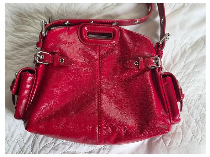 Maje Borsa Miss M Cargo in pelle craquelé rossa Rosso - vista 3