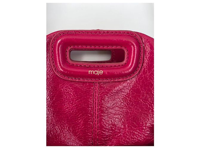 Maje Borsa Miss M Cargo in pelle craquelé rossa Rosso - vista 4