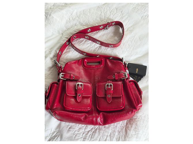 Maje Borsa Miss M Cargo in pelle craquelé rossa Rosso - vista 5