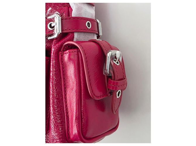 Maje Borsa Miss M Cargo in pelle craquelé rossa Rosso - vista 7