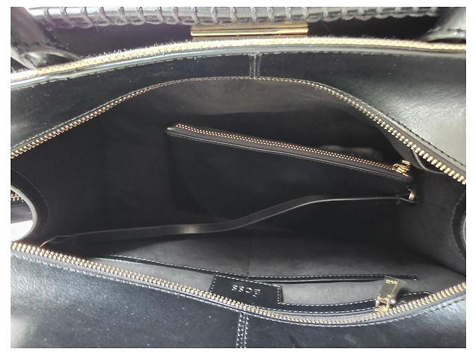 Hugo Boss Borsa Tote BOSS Ariell in pelle nera e tela beige Nero - vista 13