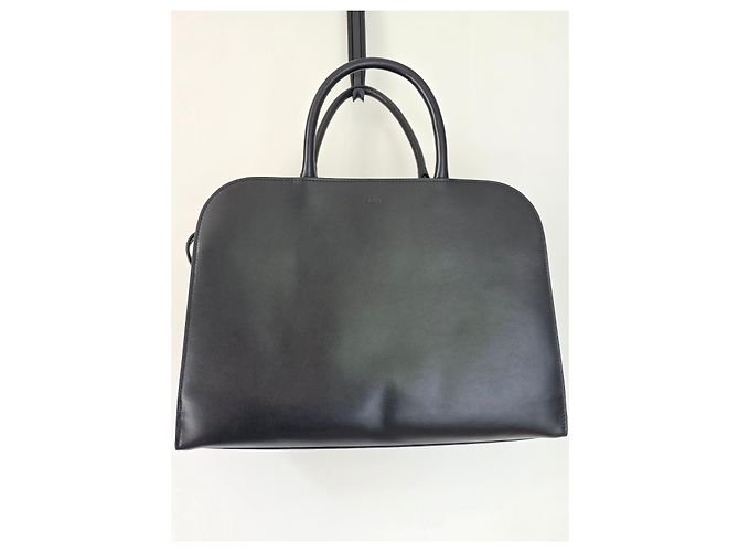 Hugo Boss Borsa Tote BOSS Ariell in pelle nera e tela beige Nero - vista 5