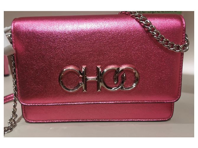 Jimmy Choo Borsa a tracolla in pelle rosa metallizzato - vista 10