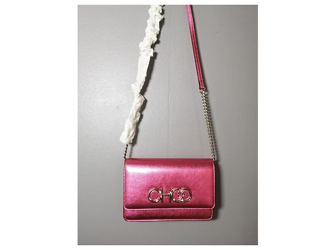 Jimmy Choo Borsa a tracolla in pelle rosa metallizzato - vista 15