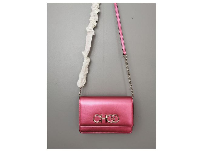 Jimmy Choo Borsa a tracolla in pelle rosa metallizzato - vista 19
