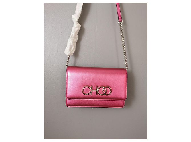 Jimmy Choo Borsa a tracolla in pelle rosa metallizzato - vista 4