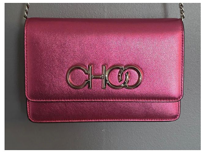 Jimmy Choo Borsa a tracolla in pelle rosa metallizzato - vista 9