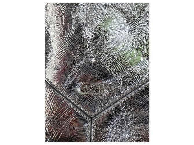 Ba&Sh Bolsa Tote M Lamine June Couro Prata - vista 4
