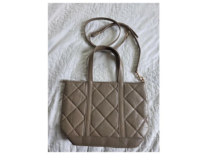 Vanessa Bruno Bolsa Tote S Couro Acolchoado Taupe - vista 15