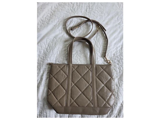 Vanessa Bruno Bolsa Tote S Couro Acolchoado Taupe - vista 3