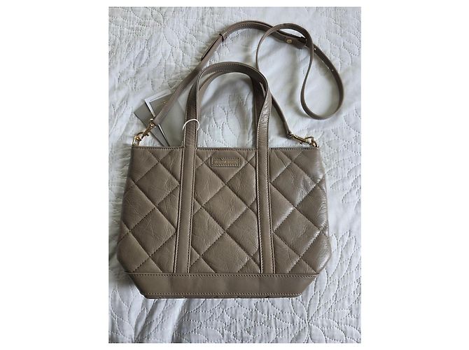 Vanessa Bruno Bolsa Tote S Couro Acolchoado Taupe - vista 4