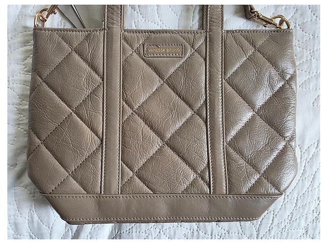 Vanessa Bruno Bolsa Tote S Couro Acolchoado Taupe - vista 6