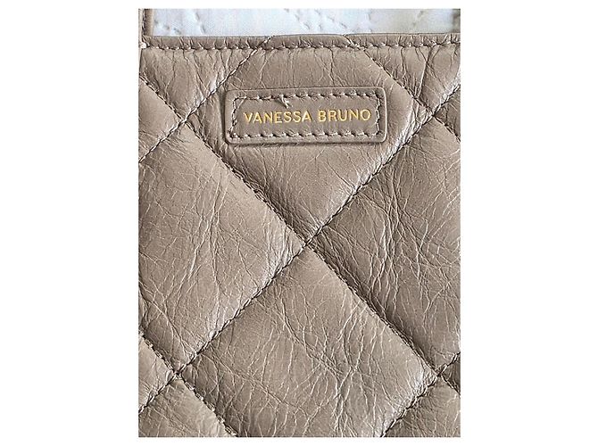Vanessa Bruno Bolsa Tote S Couro Acolchoado Taupe - vista 7