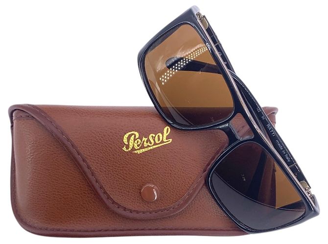 Persol Occhiali da sole Ratti Vintage Black Plastic 003 Aviator Lateral Lenses Nero - vista 2
