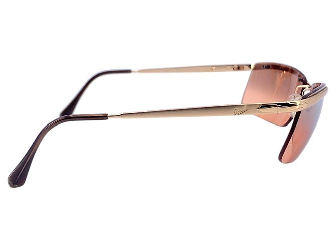 Persol Occhiali da sole sfumati semi-rimless Vintage Gold and Pink 2123 S D'oro - vista 4