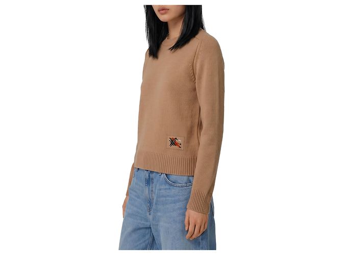Burberry Pull Janelle en laine et cachemire Beige - vue 2