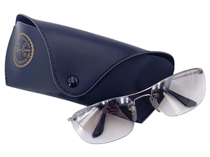 Ray-Ban Occhiali da sole Vintage Silver RB 3156 Semi Rimless 60/16 Argento - vista 2