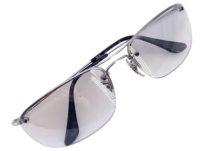 Ray-Ban Occhiali da sole Vintage Silver RB 3156 Semi Rimless 60/16 Argento - vista 5