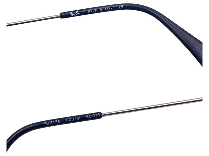 Ray-Ban Occhiali da sole Vintage Silver RB 3156 Semi Rimless 60/16 Argento - vista 6