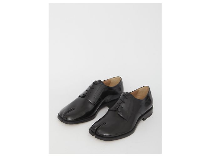 Maison Martin Margiela scarpe stringate Tabi in pelle nera Nero - vista 5