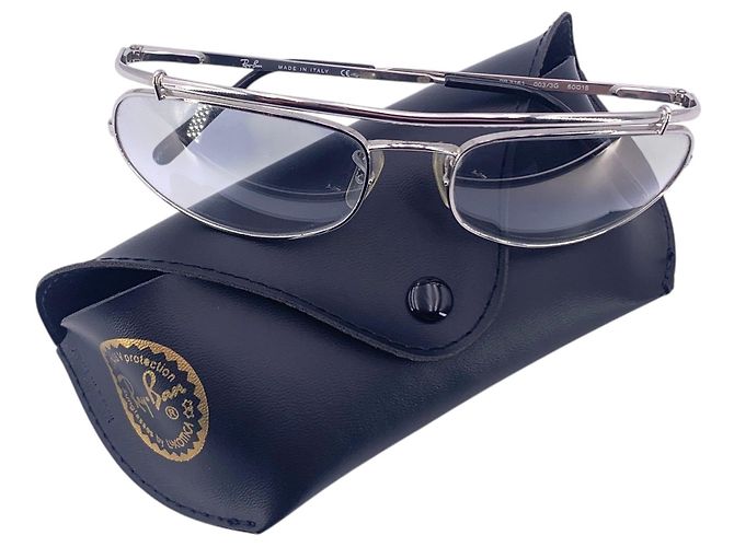 Ray-Ban Occhiali da sole Vintage Silver Metal RB 3161 Flight 60/18 Argento - vista 2