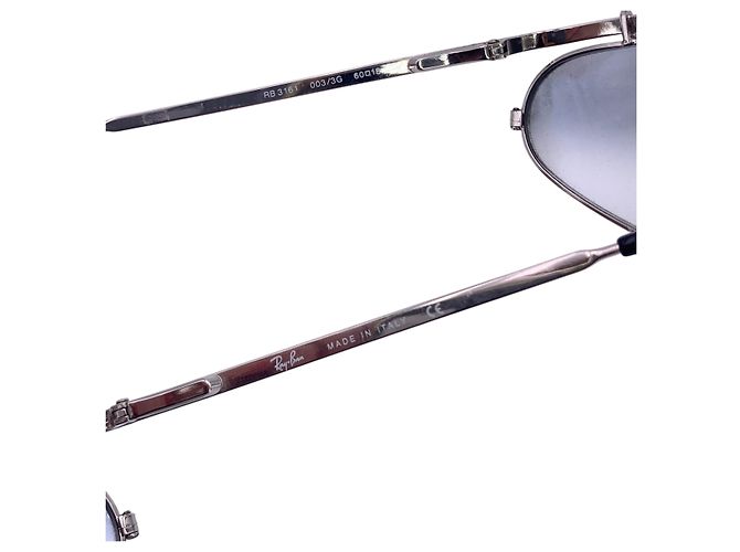 Ray-Ban Occhiali da sole Vintage Silver Metal RB 3161 Flight 60/18 Argento - vista 5