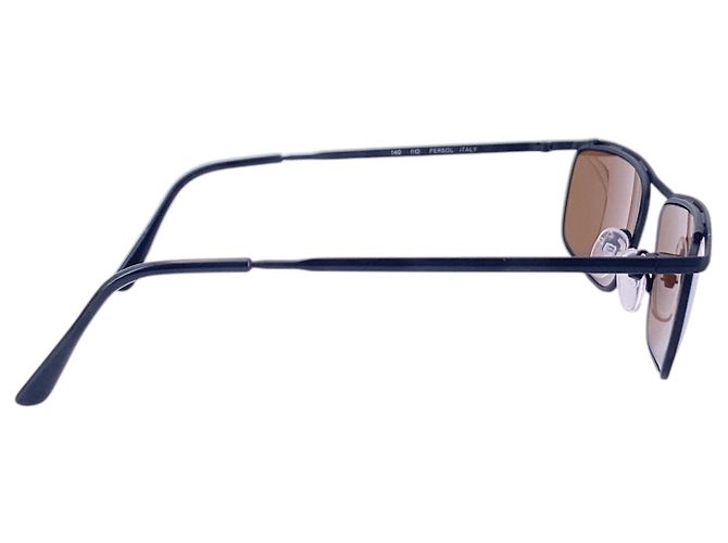 Persol Occhiali da sole rettangolari Denis in metallo nero opaco vintage 55/16 140mm Marrone - vista 4