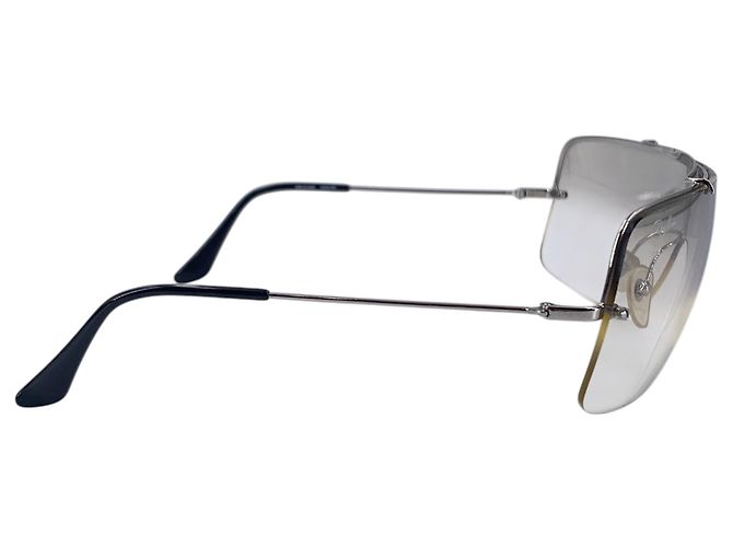 Ray-Ban Vintage Silver Metal RB 3159 Wings II Shield randlose Sonnenbrille Silber - Ansicht 4