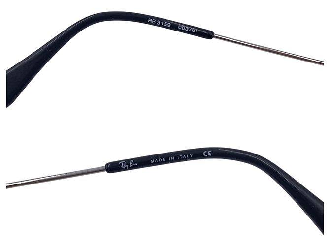 Ray-Ban Vintage Silver Metal RB 3159 Wings II Shield randlose Sonnenbrille Silber - Ansicht 5