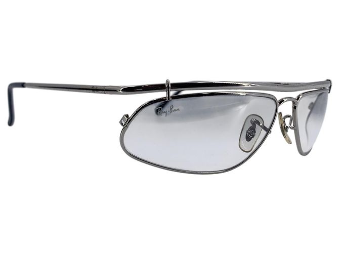Ray-Ban Vintage Silver Metal RB 3153 Light Grey Gradient Sonnenbrille 60/13 Silber - Ansicht 3