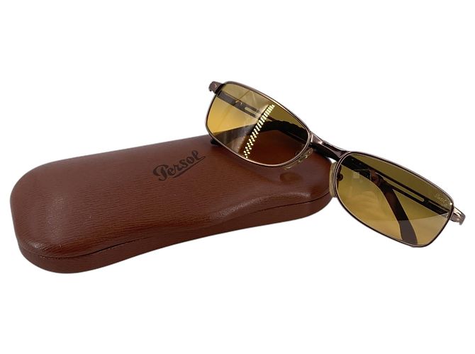 Persol Occhiali da sole rettangolari Vintage Brown Metal 2119S 56/17 135mm - vista 2
