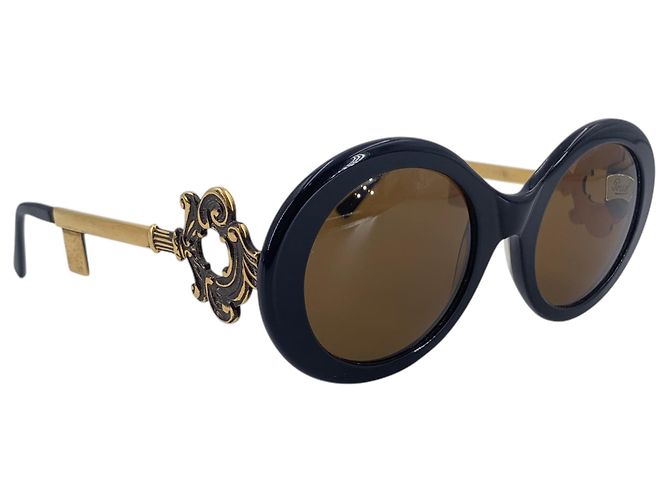 Persol Occhiali da sole Moschino By Rare Vintage Black Round Baroque Key M254 Nero - vista 3