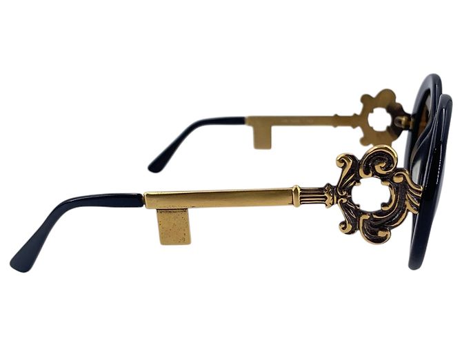 Persol Occhiali da sole Moschino By Rare Vintage Black Round Baroque Key M254 Nero - vista 4