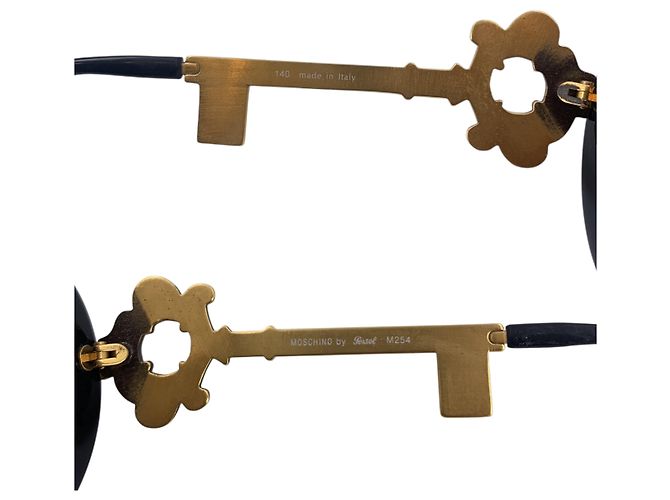 Persol Occhiali da sole Moschino By Rare Vintage Black Round Baroque Key M254 Nero - vista 5