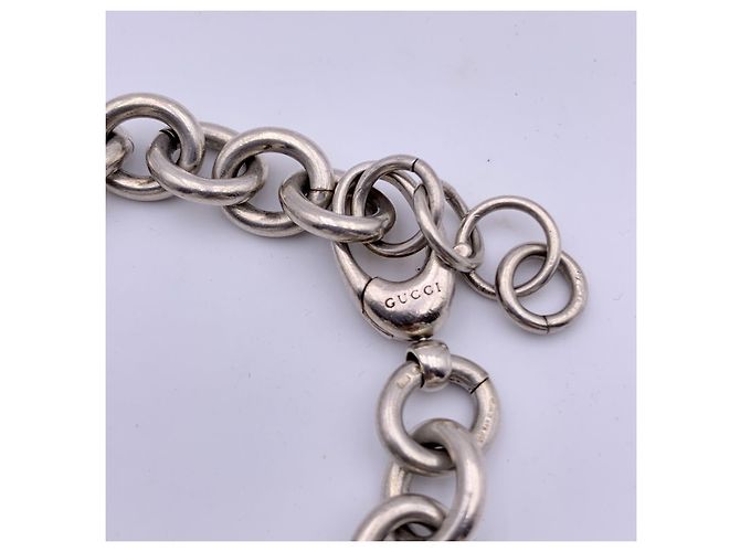 Gucci Bracciale a catena Rolo in argento sterling 925 con due piastrine - vista 4
