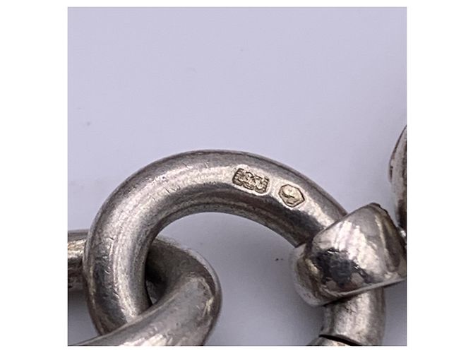 Gucci Bracciale a catena Rolo in argento sterling 925 con due piastrine - vista 6