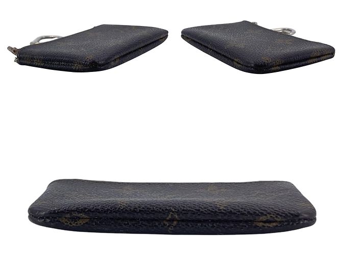 Louis Vuitton Portamonete e porta chiavi Pochette in tela Monogram marrone - vista 3
