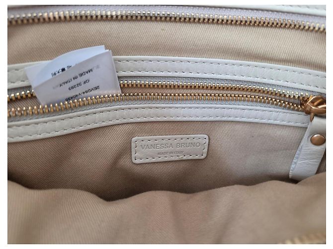 Vanessa Bruno S Shopper Leder gesteppt Ecru Beige Roh - Ansicht 9
