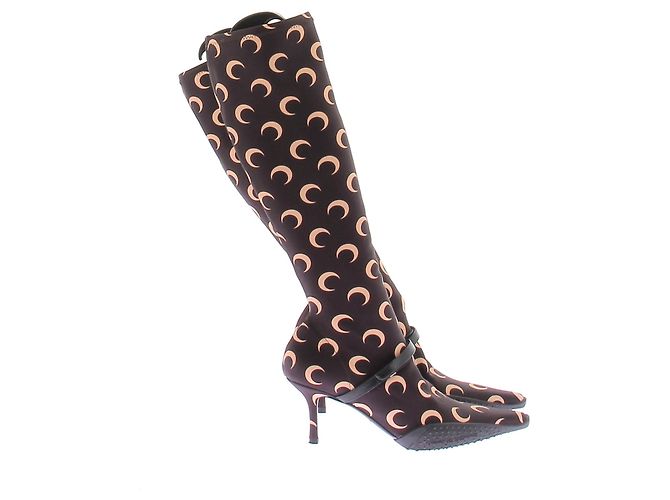 Marine Serre Botas mosqueteras all over moon Castaño - vista 6