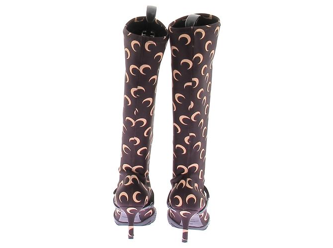 Marine Serre Botas mosqueteras all over moon Castaño - vista 7