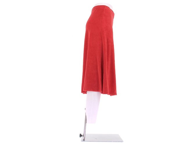 Autre Marque Falda midi roja de esponja - vista 3
