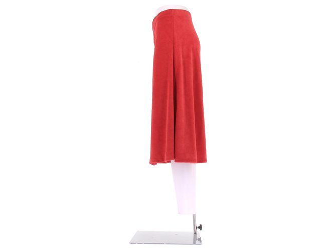 Autre Marque Falda midi roja de esponja - vista 4