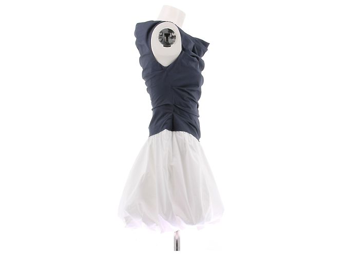 Jonathan Simkhai Abito mini Midnight blu e bianco - vista 3