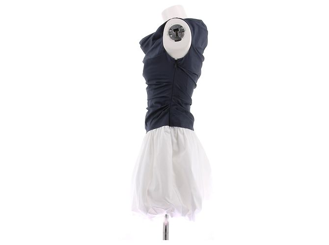 Jonathan Simkhai Abito mini Midnight blu e bianco - vista 4