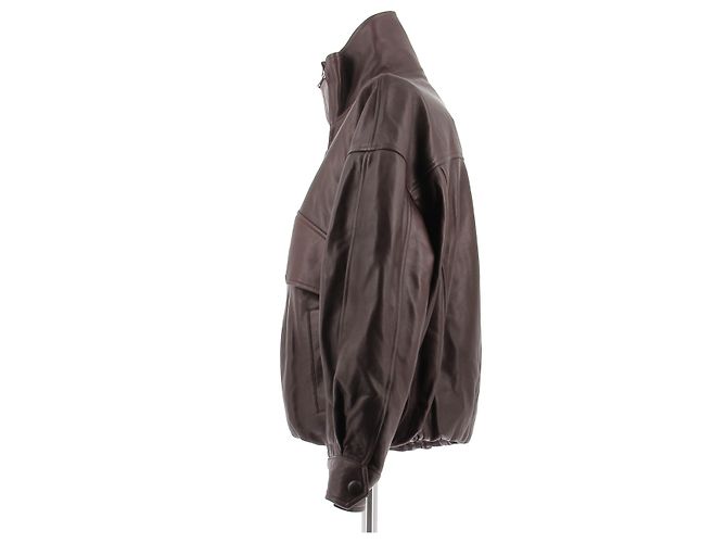 Autre Marque Chaqueta de cuero NOUR HAMMOUR Granate Burdeos - vista 4